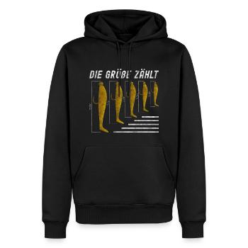 Die Größe Zählt - Lustiger Angelspruch Gummfische - Männer Premium Bio Hoodie - Schwarz - Vorne - Nico (187cm)