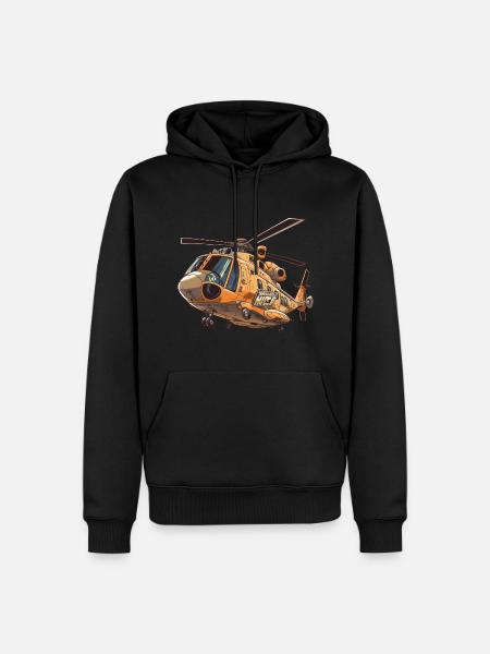 Hélicoptère comique - Sweat à capuche Premium bio Homme - noir