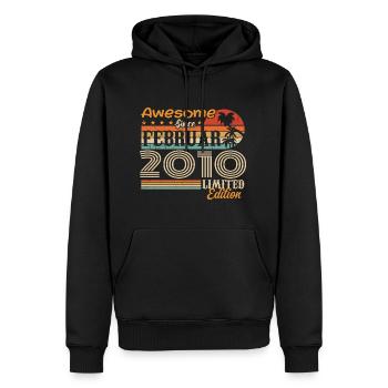 Geburtstag Vintage Geschenkidee Februar 2010 - Männer Premium Bio Hoodie - Schwarz - Vorne - Nico (187cm)