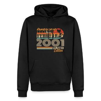 Geburtstag Vintage Geschenkidee Februar 2001 - Männer Premium Bio Hoodie - Schwarz - Vorne - Nico (187cm)