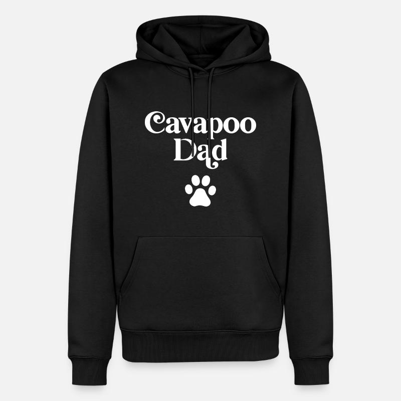 Papa Cavapoo - Sweat à capuche Premium bio Homme - noir