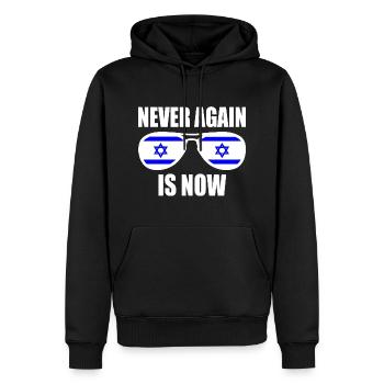 Never again is now - Sweat à capuche Premium bio Homme - noir - Devant - Nico (187cm)