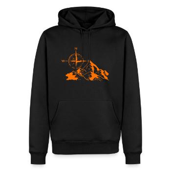 Berge Kompass Wandern - Männer Premium Bio Hoodie - Schwarz - Vorne - Nico (187cm)