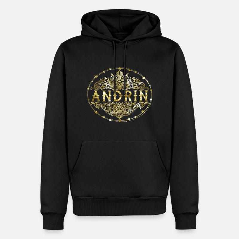 Andrin - Männer Premium Bio Hoodie - Schwarz