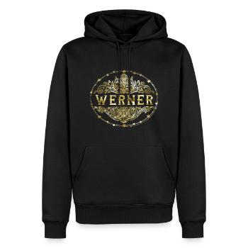 Werner - Männer Premium Bio Hoodie - Schwarz - Vorne - Nico (187cm)