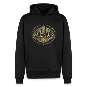 Lena - Männer Premium Bio Hoodie - Schwarz - Vorne - Nico (187cm)