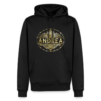 Andrea - Sweat à capuche Premium bio Homme - noir - Devant - Nico (187cm)