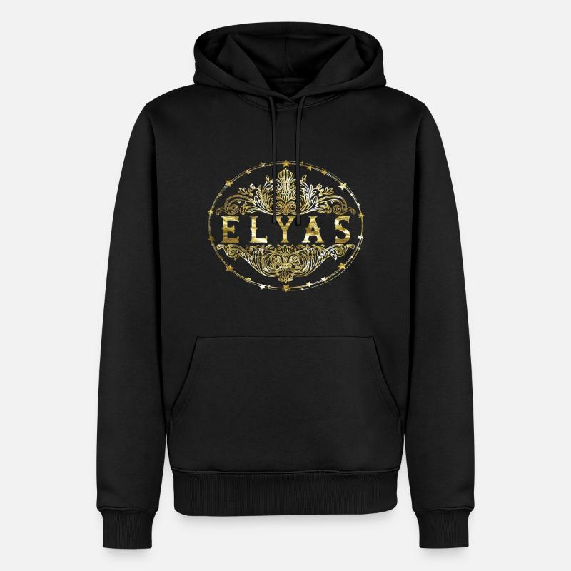 Elyas - Männer Premium Bio Hoodie - Schwarz