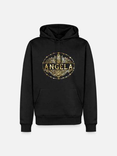 Angela - Männer Premium Bio Hoodie - Schwarz