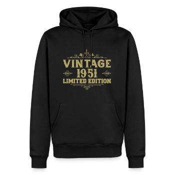 1951 Jahrgang Vintage Geburtstag Geschenk 1951 - Männer Premium Bio Hoodie - Schwarz - Vorne - Nico (187cm)