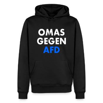 Les grands-mères contre l’afd - Sweat à capuche Premium bio Homme - noir - Devant - Nico (187cm)