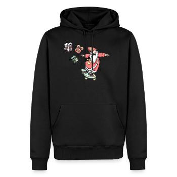 Sinterklaas auf einem Skateboard - Männer Premium Bio Hoodie - Schwarz - Vorne - Nico (187cm)