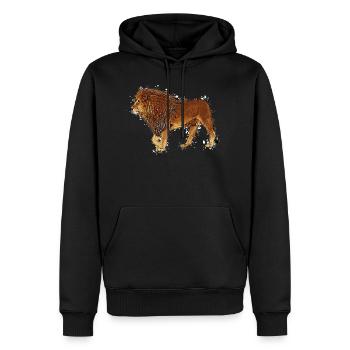Lion - Sweat à capuche Premium bio Homme - noir - Devant - Nico (187cm)