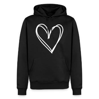 Cœur Cœur Amour Amour Partenaire Couples Mignon - Sweat à capuche Premium bio Homme - noir - Devant - Nico (187cm)