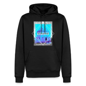 Oxford Angleterre UK City Skyline Accueil Amour - Sweat à capuche Premium bio Homme - noir - Devant - Nico (187cm)