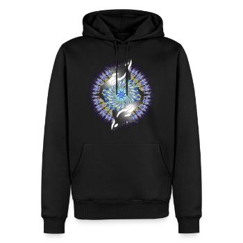 Whale Kaleidoscope 01 - Men’s Premium Organic Hoodie - black - Front - Nico (187cm)