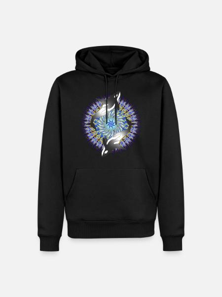 Whale Kaleidoscope 01 - Men’s Premium Organic Hoodie - black