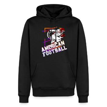 Joueur de football américain Joueur de football américain Sports - Sweat à capuche Premium bio Homme - noir - Devant - Nico (187cm)