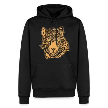 Jaguar Face Graphique Cool Big Cat Wild Animal Lover - Sweat à capuche Premium bio Homme - noir - Devant - Nico (187cm)