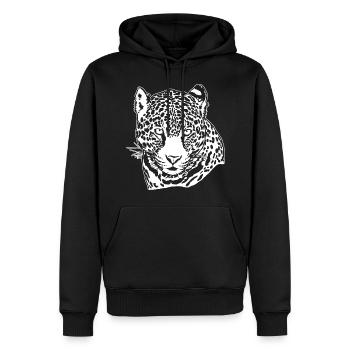Jaguar Face Graphique Cool Big Cat Wild Animal Lover - Sweat à capuche Premium bio Homme - noir - Devant - Nico (187cm)