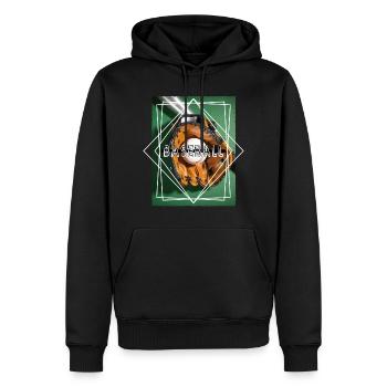 Baseball Ball Handschuh Schläger Vintage Retro - Männer Premium Bio Hoodie - Schwarz - Vorne - Nico (187cm)