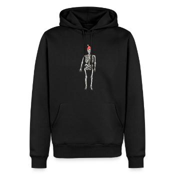 Weihnachtsskelett, Weihnachtsmützen, lustige Weihnachten - Männer Premium Bio Hoodie - Schwarz - Vorne - Nico (187cm)