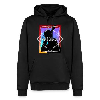 Baseball Baseballspieler USA Sport Vintage Retro - Männer Premium Bio Hoodie - Schwarz - Vorne - Nico (187cm)