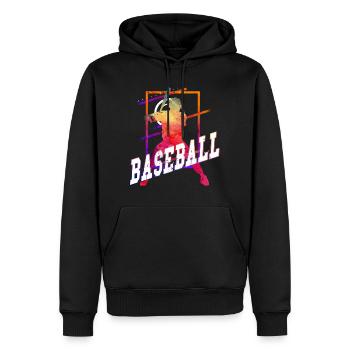 Joueur de baseball Joueur de baseball Vintage Coloré - Sweat à capuche Premium bio Homme - noir - Devant - Nico (187cm)
