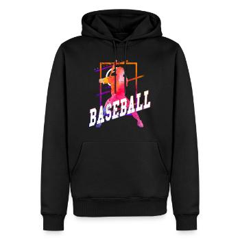 Joueur de baseball Joueur de baseball Vintage Coloré - Sweat à capuche Premium bio Homme - noir - Devant - Nico (187cm)