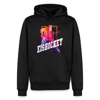 Eishockey Eishockeyspieler Spieler Vintage Retro - Männer Premium Bio Hoodie - Schwarz - Vorne - Nico (187cm)