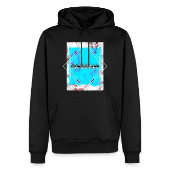 Baseball Ball Spieler USA Sport Vintage Retro - Männer Premium Bio Hoodie - Schwarz - Vorne - Nico (187cm)