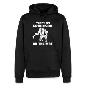 Wrestling Dad That's My Grandson On The Mat Ringer - Männer Premium Bio Hoodie - Schwarz - Vorne - Nico (187cm)