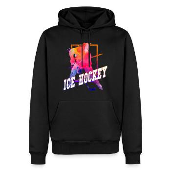 Eishockey Eishockeyspieler Spieler Vintage Retro - Männer Premium Bio Hoodie - Schwarz - Vorne - Nico (187cm)