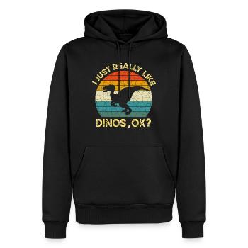 I Just Really Like Dinos OK M2Funny I Just Really - Men’s Premium Organic Hoodie - black - Front - Nico (187cm)