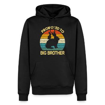 Promoted to big brother bunny Gift, baby Rabbit - Men’s Premium Organic Hoodie - black - Front - Nico (187cm)