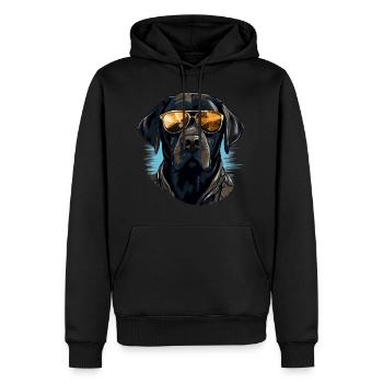 Urban Retriever: Streetwise Labrador Vibes - Sweat à capuche Premium bio Homme - noir - Devant - Nico (187cm)