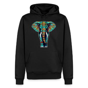 Spirit Animal Elefant im Bohemian Style - Männer Premium Bio Hoodie - Schwarz - Vorne - Nico (187cm)
