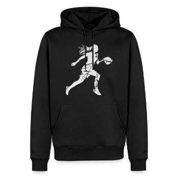 Basket-ball Femme Basketteur Joueur de basket-ball - Sweat à capuche Premium bio Homme - noir - Devant - Nico (187cm)