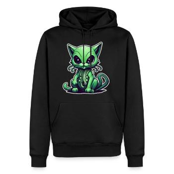 Les chats sont des extraterrestres - Sweat à capuche Premium bio Homme - noir - Devant - Nico (187cm)