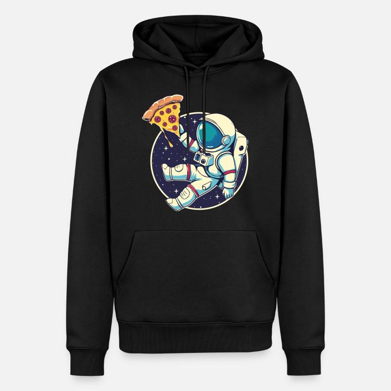 Pizza Astronaute - Sweat à capuche Premium bio Homme - noir