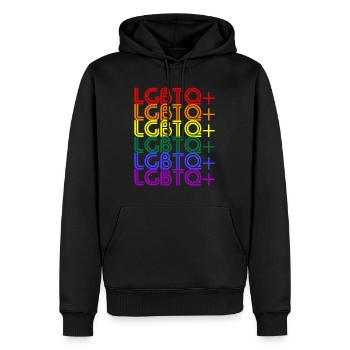 LGBTQ+ - Männer Premium Bio Hoodie - Schwarz - Vorne - Nico (187cm)