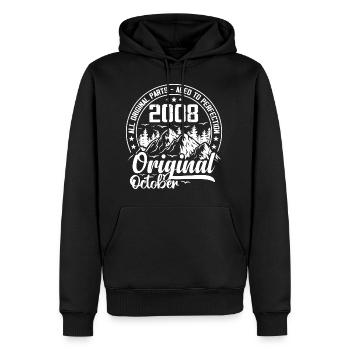 octobre 2008 Original:16 Ans Cadeau Anniversaire - Sweat à capuche Premium bio Homme - noir - Devant - Nico (187cm)