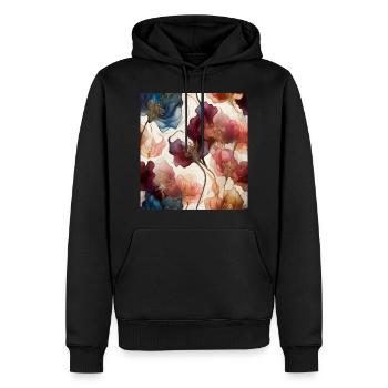 Ethereal Dreamy Blooming Petals / Nature's Floral - Men’s Premium Organic Hoodie - black - Front - Nico (187cm)