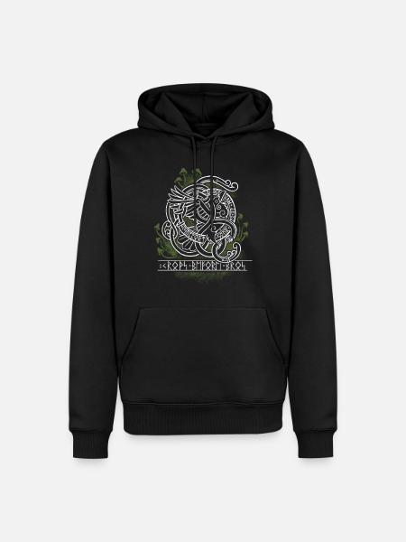Crows before Bros (green) - Männer Premium Bio Hoodie - Schwarz