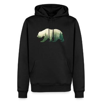 Grizzly des forêts - Sweat à capuche Premium bio Homme - noir - Devant - Nico (187cm)