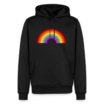 Regenbogen - Männer Premium Bio Hoodie - Schwarz - Vorne - Nico (187cm)