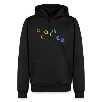 Kleider Buchstabensalat - Männer Premium Bio Hoodie - Schwarz - Vorne - Nico (187cm)