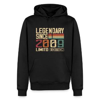 Original 2009 Vintage Geburtstagsgeschenk 2009 - Männer Premium Bio Hoodie - Schwarz - Vorne - Nico (187cm)