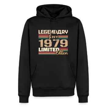 1979 Millésime 1979 Anniversaire Né En 1979 - Sweat à capuche Premium bio Homme - noir - Devant - Nico (187cm)