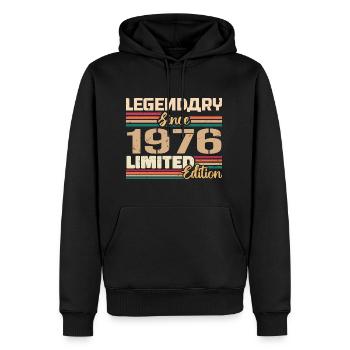 1976 Millésime 1976 Anniversaire Né En 1976 - Sweat à capuche Premium bio Homme - noir - Devant - Nico (187cm)